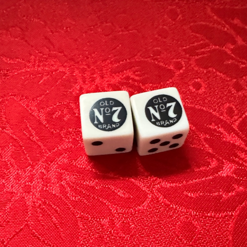 RARE JD Jack Daniels Old No. 7 Whiskey Pair of Dice